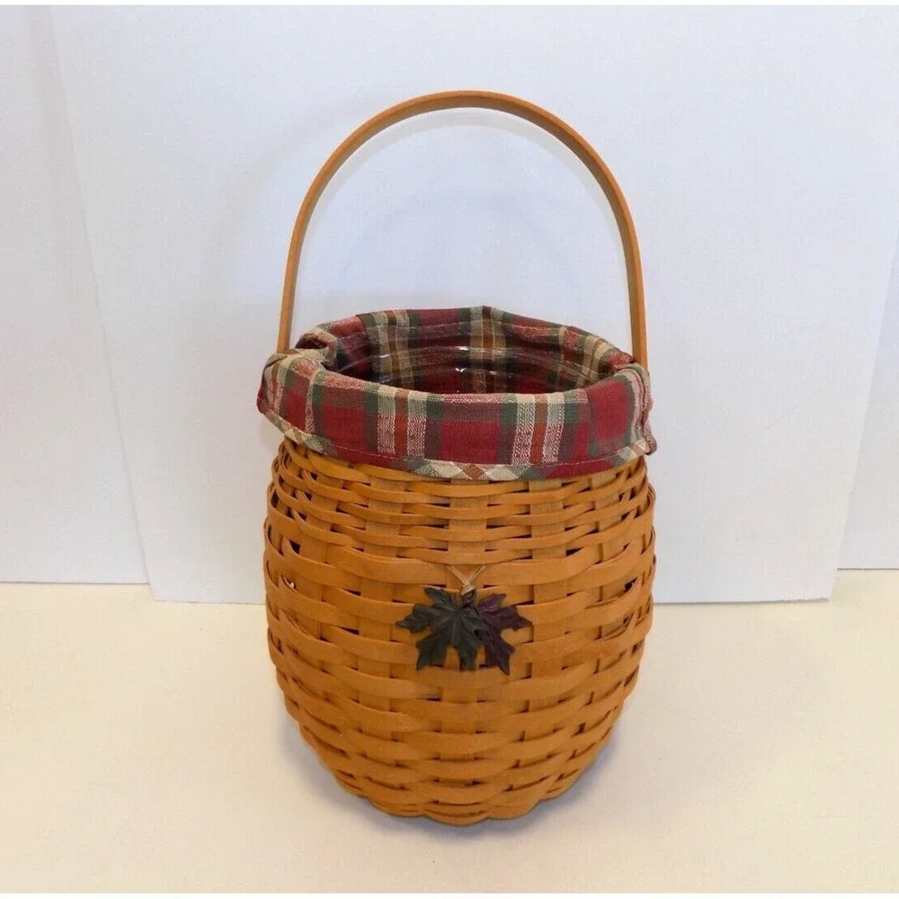 October Fields Basket w/ Protector, Liner & Charm Longaberger